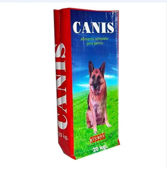 Saco/saco de tecido de polipropileno para embalagem de alimentos para animais de estimação, saco plástico para alimentação de cães e gatos, fábrica na China, 20 kg