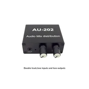 Stereo Mixer Audio Distributor for <strong>Headphone</strong> External Power AMP Volume Independent Control DC5-19V 2 <strong>Inputs</strong> 2 <strong>Outputs</strong> AU-202 - Product Image 3