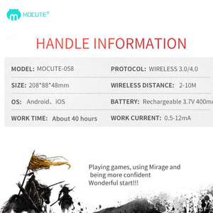 MOCUTE-058 Wireless Gamepad Remote Controller Per IOS Android Gamepad Joystick di Controllo Smart Phone GamePad - Product Image 5