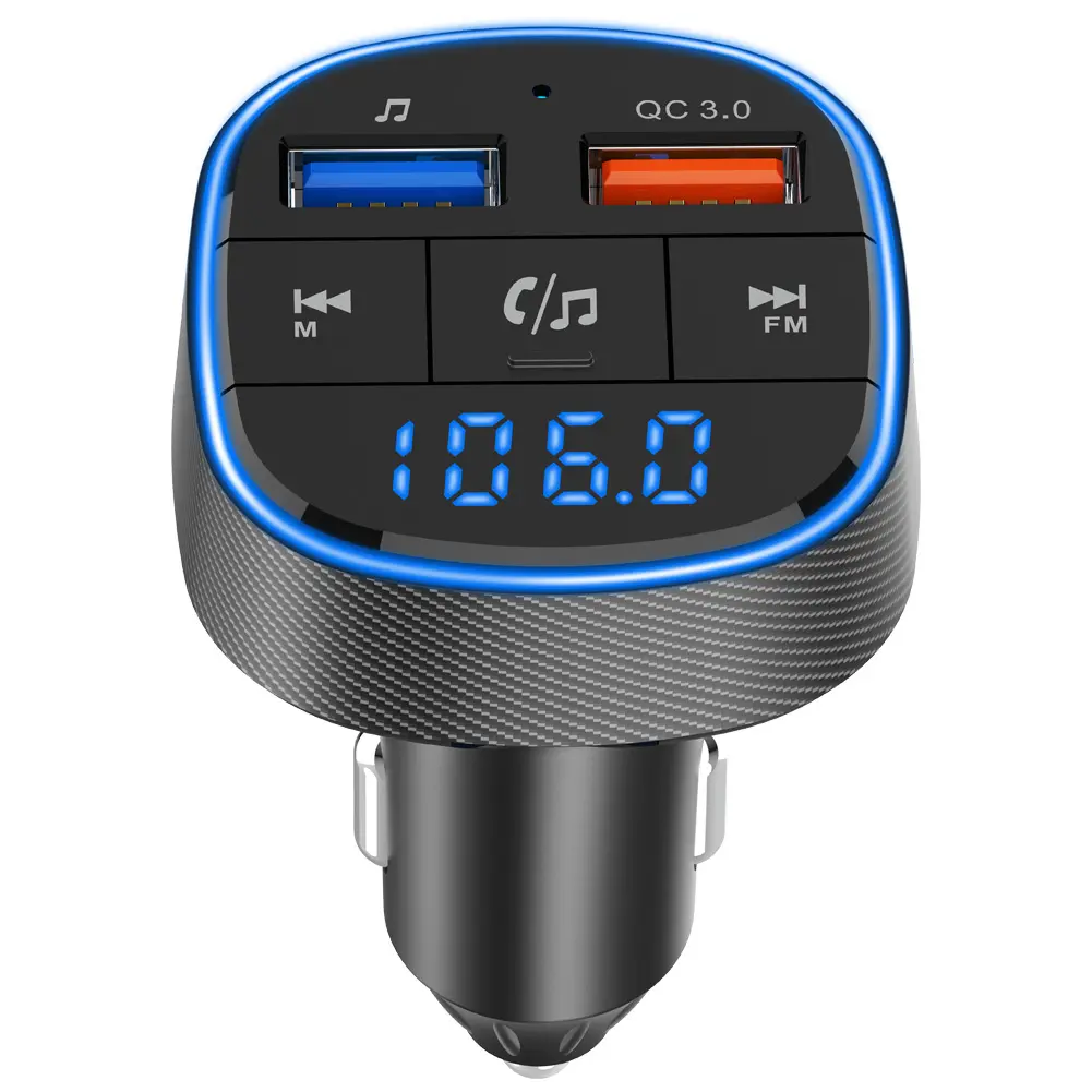 Dual USB Fast Car Charger Wireless FM trasmettitore vivavoce chiamata Audio ricevitore TF U disco MP3 lettore BT5.0 FM-modulatore