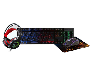 Teclado de ordenador 4 en 1, juego de Combos rgb, teclado de ratón y auriculares con almohadillas para ratón, venta al por mayor - Product Image 1