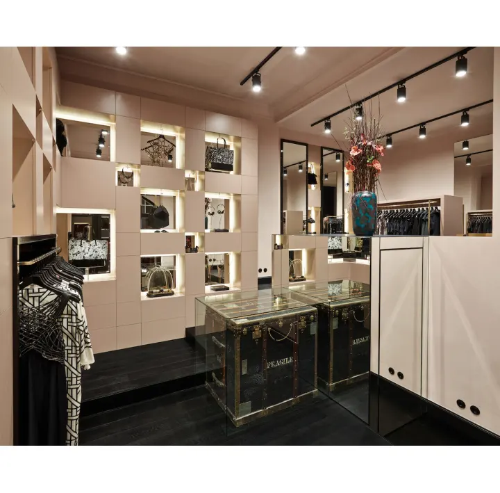 De luxe Femme Vêtement Affichage Meubles tissu boutique showroom grille de conception de vêtements boutique