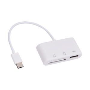 3合1通用串行总线OTG读卡器通用类型OTG TF/<span class=keywords><strong>sd</strong></span>卡读卡器电话分机头麦克风通用串行总线OTG适配器 - Product Image 1