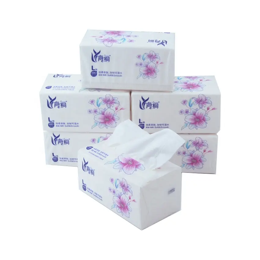 High Quality Custom Factory Price Free Sample Soft Box Facial Tissue 4Ply 480 Sheets Soft Pack Facial Tissue Paper