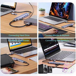高速7合1 Usb适配器3.0端口7端口Usb数据集线器，适用于计算机Mac Pro台式机笔记本电脑的单个电源开关 - Product Image 6