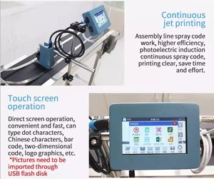Impresora de inyección de tinta en línea barata Impresora de codificación de inyección de tinta industrial Codificador de fecha Máquina de impresora de inyección de tinta para número, fecha de caducidad, hora, T - Product Image 3