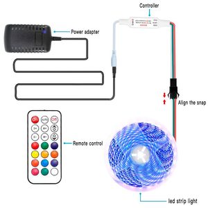 แผงควบคุม LED ขนาดเล็ก RF ขนาด21คีย์สำหรับ WS28112812B แถบแสง8A รีโมทคอนโทรล - Product Image 3