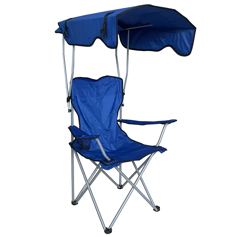 Chaise de plage pliante en métal portable pour l'extérieur personnalisé pique-nique camping pêche avec ombre