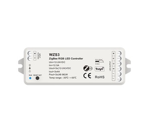 WZS4 12-24VDC 4CH * 3A Zigbee RGBW RGB Controlador LED Tuya Interruptor inteligente Control de voz LED Dimmer