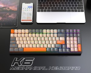 Teclado mecánico inalámbrico Bluetooth personalizado con cable Hot Swappable 100 keycaps Teclado retroiluminado teclado de computadora para juegos completos - Product Image 5