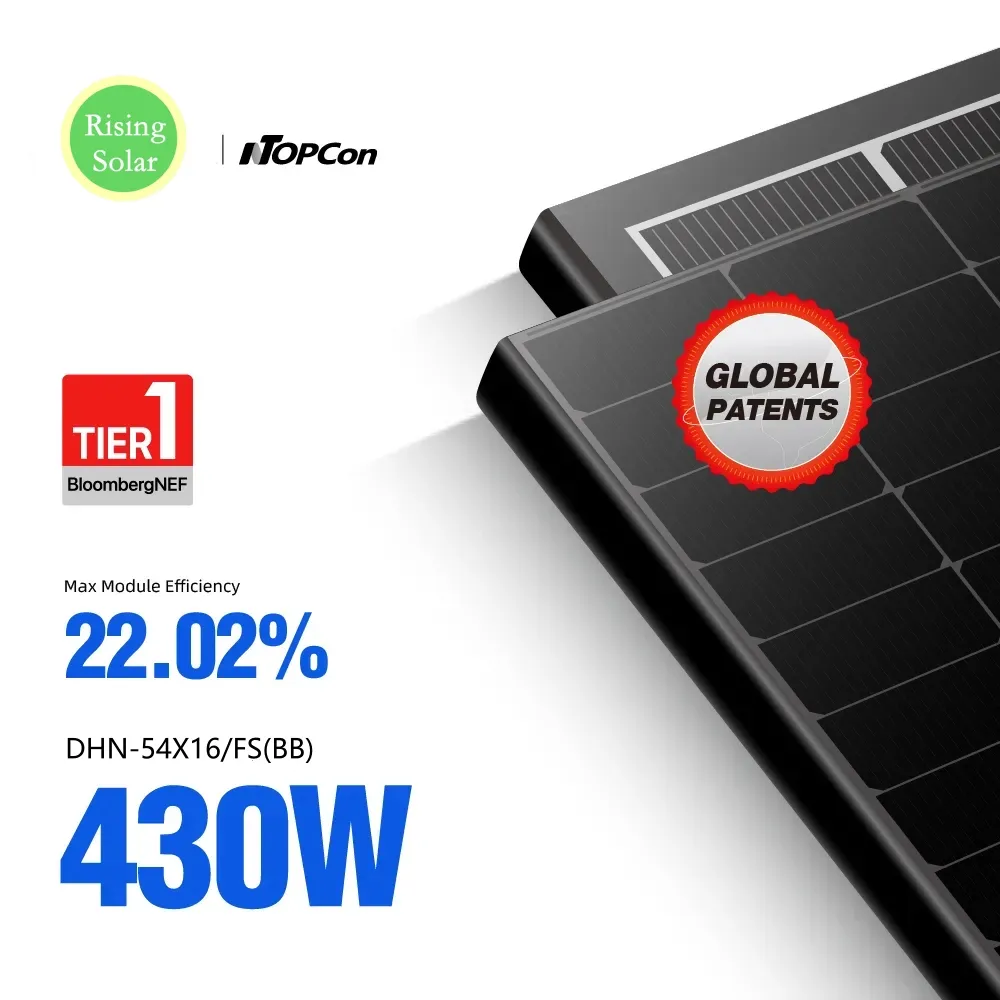 Módulo fotovoltaico tipo N 430W, módulo totalmente preto, estoque em armazém da UE, preço de atacado 420W, 425W, painéis solares meio mono