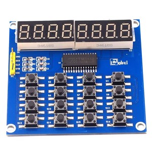 TM1638 <span class=keywords><strong>Display</strong></span> digitale a <span class=keywords><strong>LED</strong></span> a 8 Bit scheda digitale tubo a 3 fili 16 tasti 8 Bit tastiera scansione e chiave <span class=keywords><strong>LED</strong></span> modulo