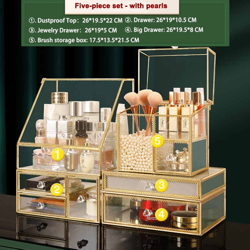 Set di cinque pezzi bianchi-con perle