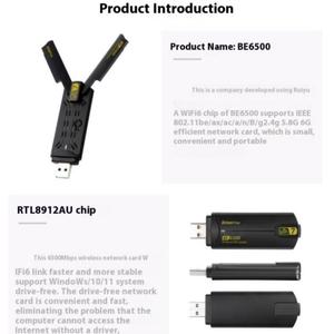 Orijinal fabrika ağ kartı BE6500 kablosuz ağ kartı sürücü ücretsiz 6500M Tri Band WiFi 7 USB 3.0 adaptörü PC için - Product Image 5
