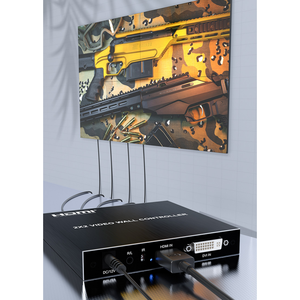 Controlador de pared de video HD 2x2 económico Resolución de 1080p Pantalla a color HD Modelo de metal de aluminio Salida 12V Entrada Uso de audio - Product Image 4