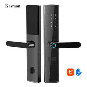 Kasman kaynağı fiyat ahşap iç akıllı elektronik dış kapı kilidi Tuya WiFi dijital parmak izi şifre anahtarsız giriş kapı kilidi - Product Image 1