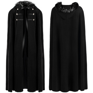 เสื้อคลุมขนสัตว์แฟชั่นฤดูหนาวมีคอขนสัตว์ยุคกลางเสื้อคลุมขนสัตว์ยุคกลางสำหรับผู้ชาย - Product Image 5