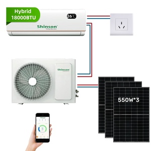 Tiết kiệm điện wifi app điều khiển lai 18000BTU chia ACDC điều hòa không khí với panel năng lượng mặt trời và tất cả các phụ kiện cài đặt - Product Image 1
