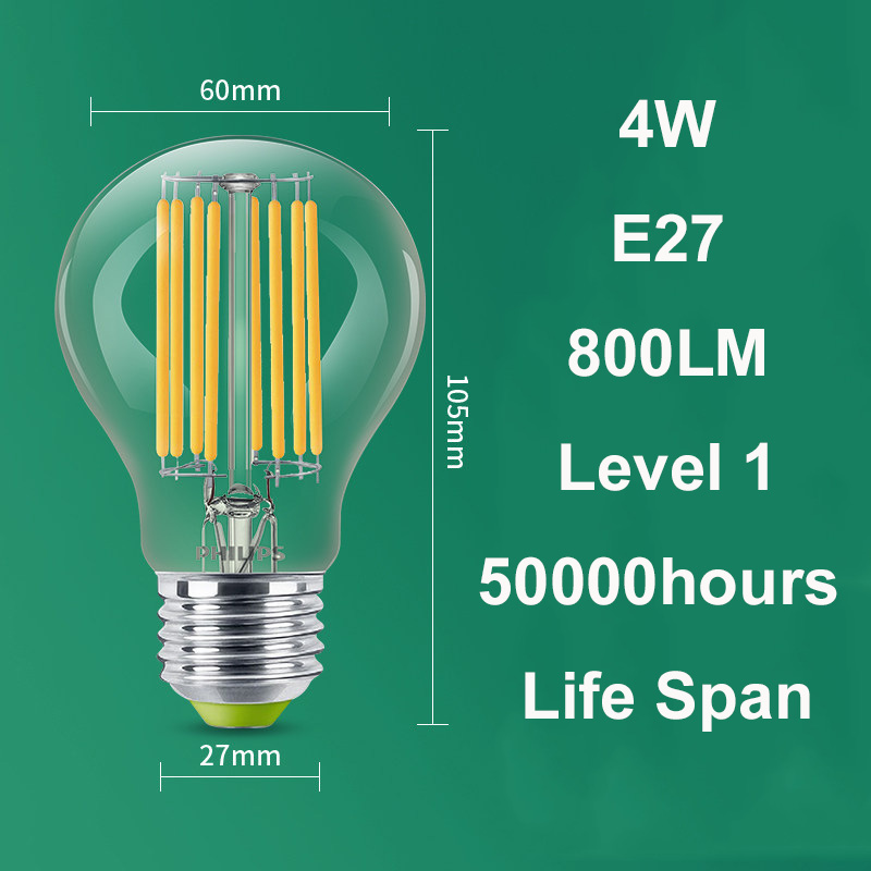 4W E27 Vidrio Transparente