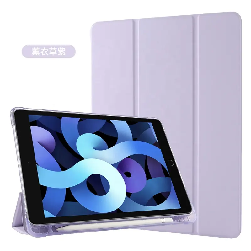 Sarung Tablet TPU 10.2 Inci 2019, Penutup Belakang Keras Transparan Kulit PU Tahan Guncangan untuk iPad