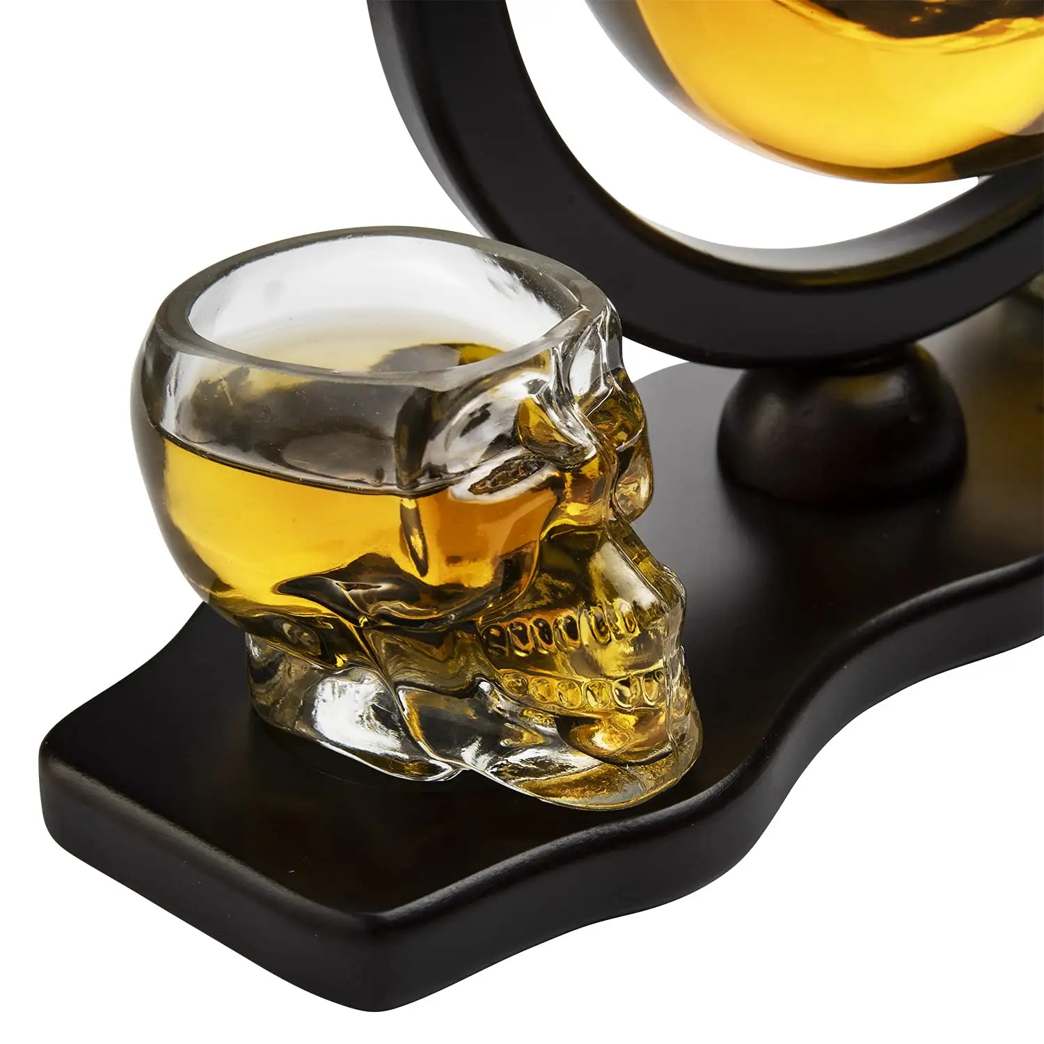 Whisky Globe Decanter Set - 850 ml com 2 cabeça 3oz esqueletos Shot Glasses