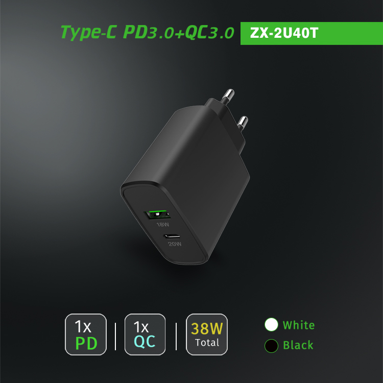 38W 2 puertos C + A (ZX-2U40T)