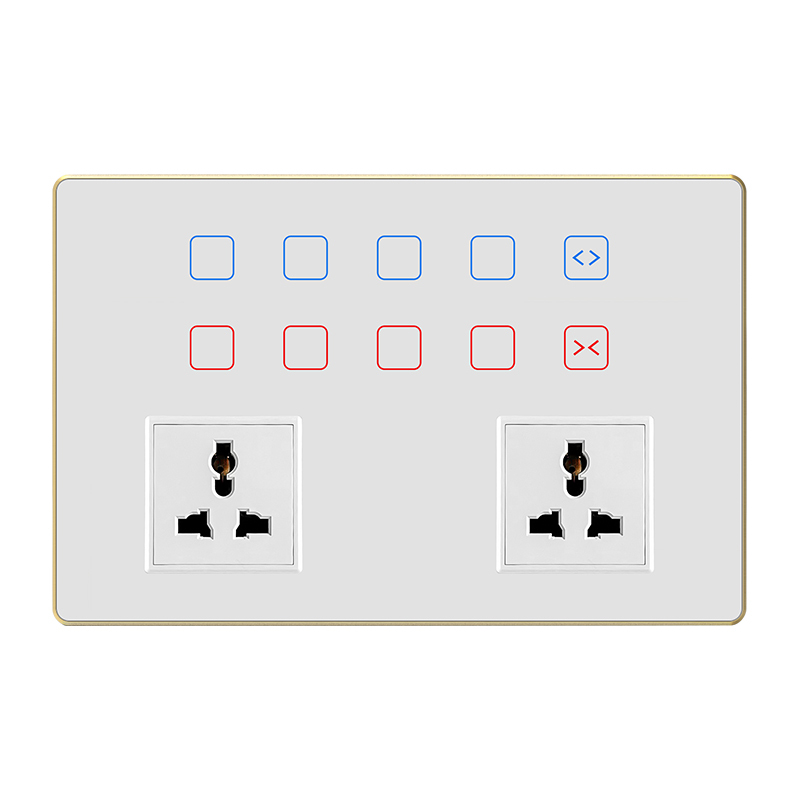 12M 8gang Light/Curtain/2 Socket switch