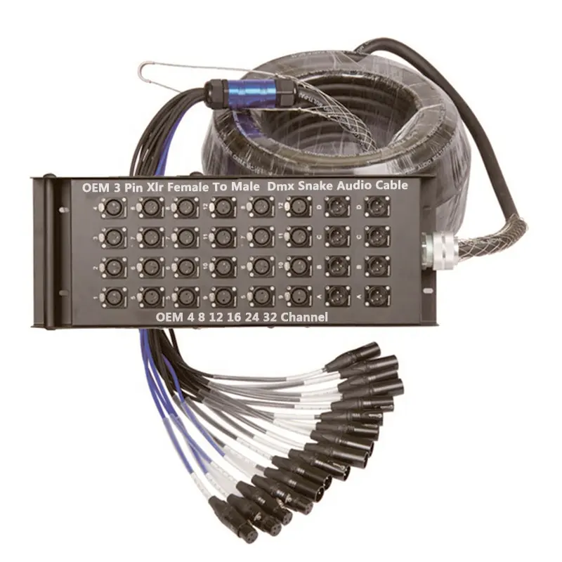Câble répartiteur multicanal Xlr Y 3 broches Xlr femelle vers mâle De Power Dmx Snake Audio Cable 4 8 12 16 24 32 48 canaux