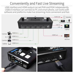 FEELWORLD LIVEPRO L1 V1直播视频切换器4xhdmi输入Hdmi USB3.0多格式演播室记录预览摄像机Youtube - Product Image 2