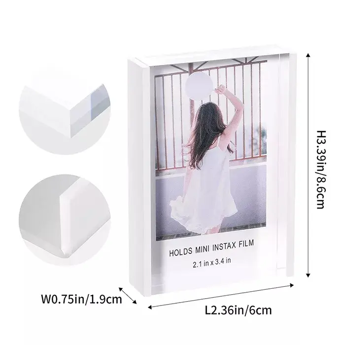 Custom Acrylic Polaroid Instax Mini Picture Frames Clear Acrylic Fujifilm Film Photo Frame Block