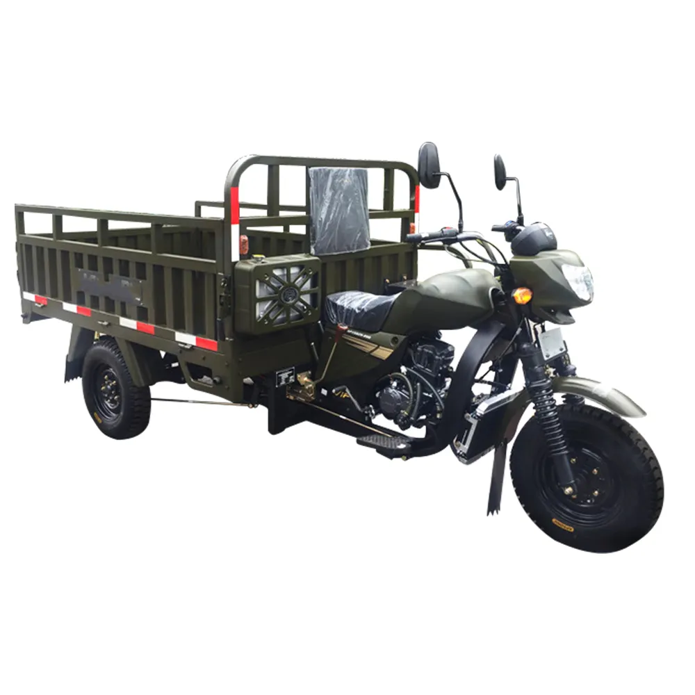 Triciclo de 3 ruedas, motocicleta, camión de granja verde para carga, el mejor precio