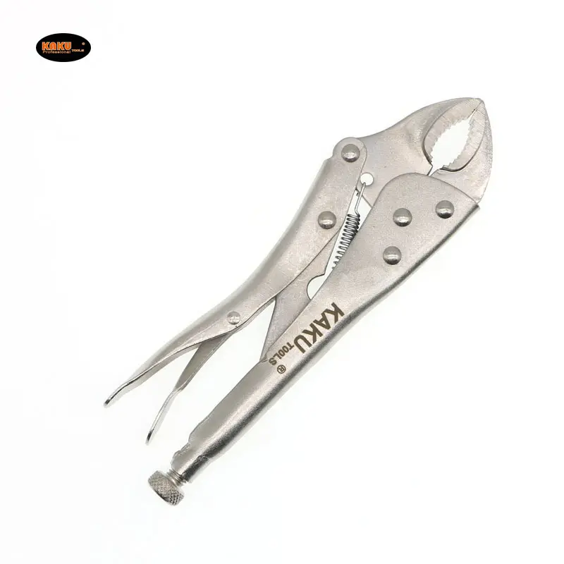 KAKU Fábrica Barato Prata 10 Polegada Torno Alicate Grip Wrench Nails Oval Curv Mandíbula Automat Alicate de Bloqueio