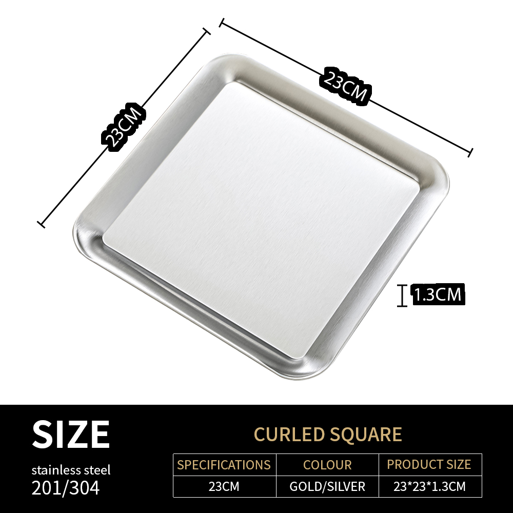 304 Argent recourbée-Côté Rectangle 23 CM