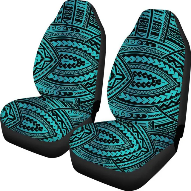 Car Seat Covers Universal Polynesian Traditional Tribal Pattern Designer Car Interior Seats Covers Elastic Easy Polyester Fabric