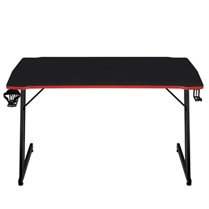 Mesa de juegos multifuncional Escritorio de juegos de superficie texturizada de alta calidad Cool Red-Black Color Scheme Escritorio de computadora