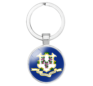 Delaware Flag <strong>Key</strong> Ring Pendant America US States Flag Pattern Digital Photo <strong>Key</strong> Chain Factory Direct - Product Image 2