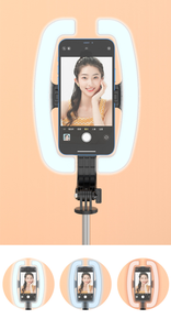 Stabiler Telefon halter Handy-Füll licht Selfie Stick Stativ mit drahtloser Fernbedienung für Smartphone - Product Image 4