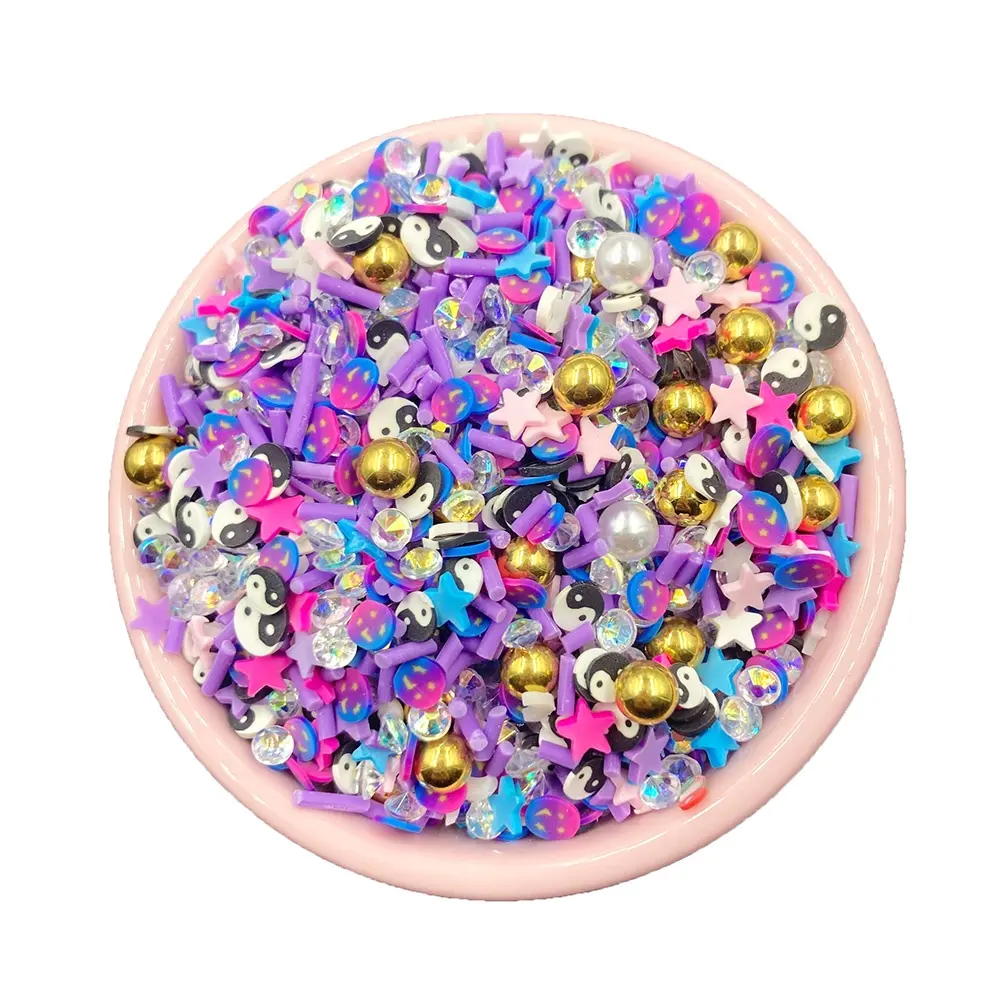 Perle miste di strass Planet Star fette argilla polimero spruzza artigianato decorazione per Nail Art accessori per riempimento di fango di cristallo fai-da-te