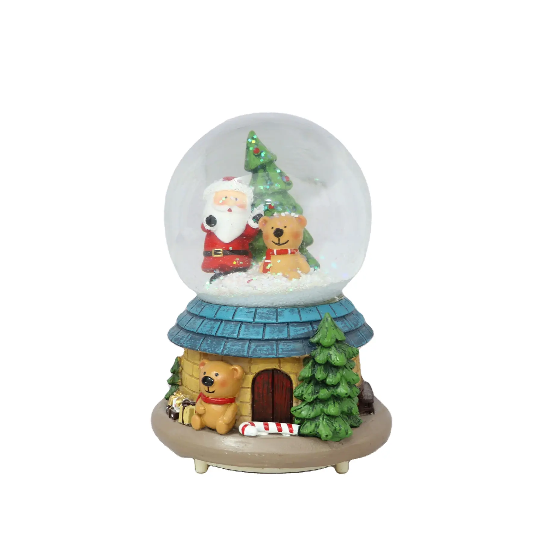 Decoration Home Crafts Christmas Water Polo With Auto Snow Music Snowman Crystal Ball Snowball Christmas Scene Arrangement