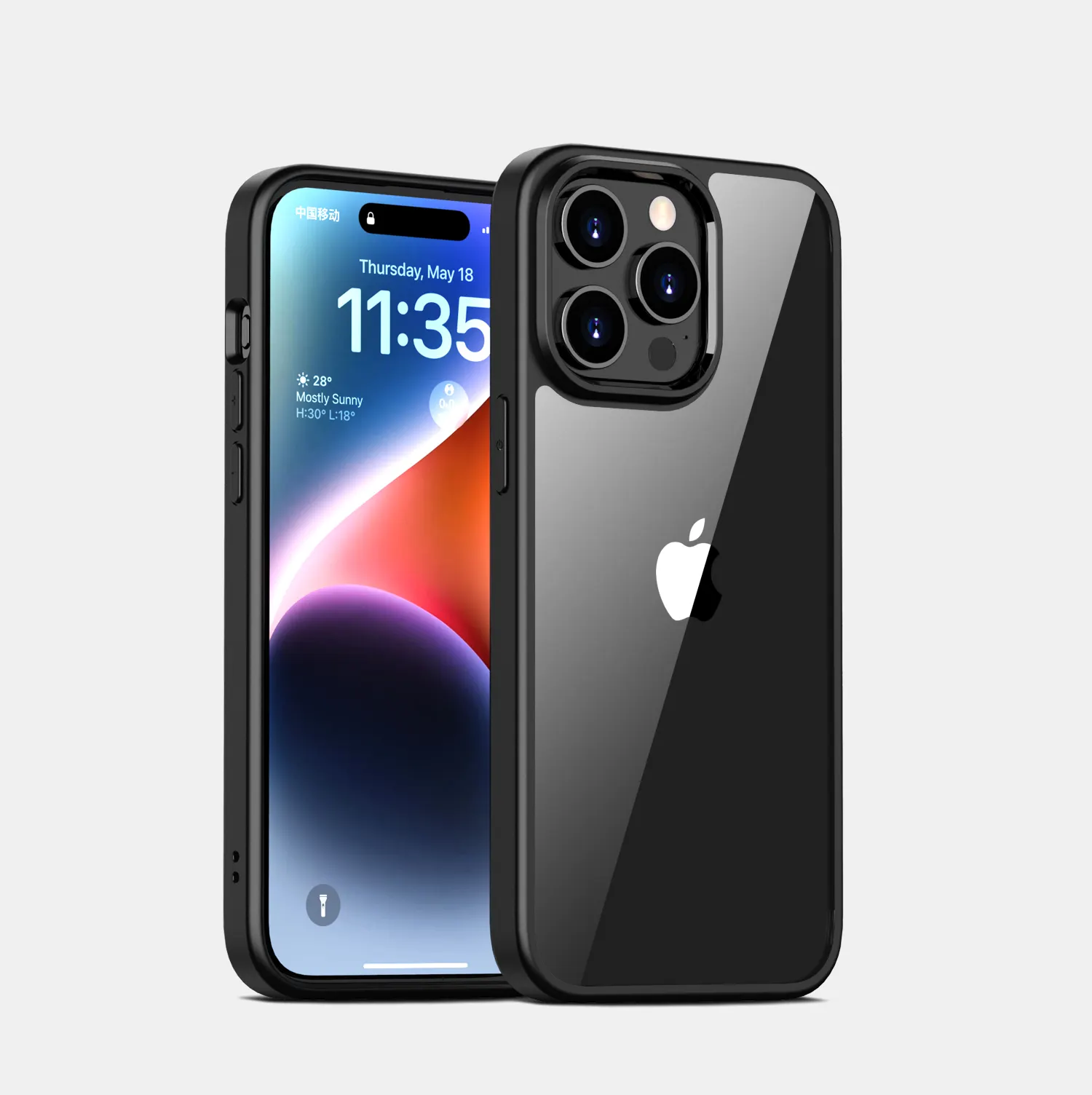 Para iPhone 15 Pro Max Matte TPU Clear Shockproof Phone Case Transparente PC Slim Mobile Back Cover para iPhone14 15
