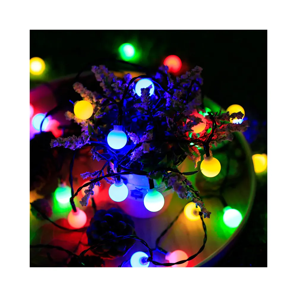 LEDソーラーフロストボールライトストリング乳白色ボールキャンプカーテン装飾クリスマスライト屋外防水ライト