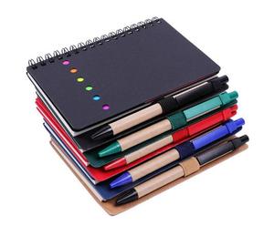 Wholesale Simple Kraft Paper Sticky <strong>Notes</strong> Spiral <strong>Notebook</strong> <strong>with</strong> Pen &amp; <strong>Colored</strong> Tab Set - Product Image 3