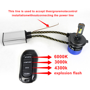 Çift renk k68 sarı led flaş ile araba farı 6000k 3000k led sis işık h11 led far h4 led akıllı uzaktan kumanda - Product Image 3