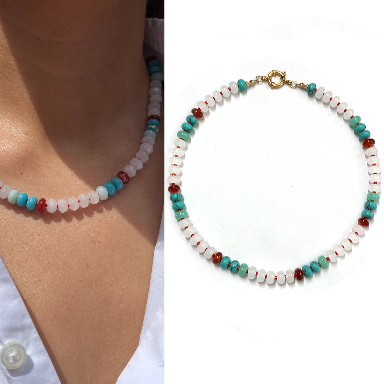 Blue sea and blue sky necklace
