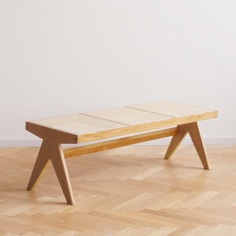 Banc en bois massif couleur bois naturel