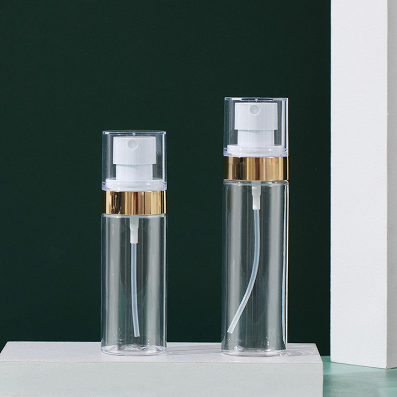Transparent bottle + electroplating spray pump