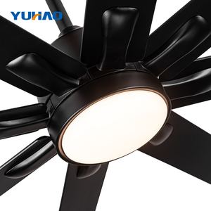 Dekoratif 62 inç led tavan vantilatörü ışık ile 8 siyah ABS bıçakları 3 renk akıllı kontrol ile LED aydınlatma dim tavan vantilatörü - Product Image 2