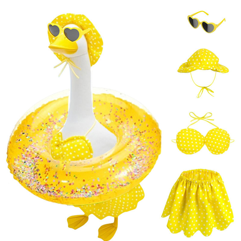 Ensemble bikini jaune 5 pièces