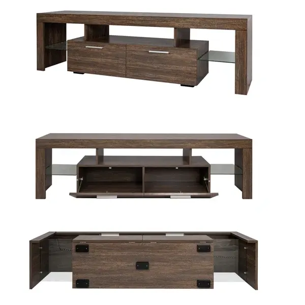 WOOD Universal TV Media Stand Modern Industrial Living Room Entertainment Center with Storage