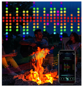 400 LED Pattern and Text Programmable Music Sync Smart LED Curtain Lights String con APP e Controller remoti - Product Image 2